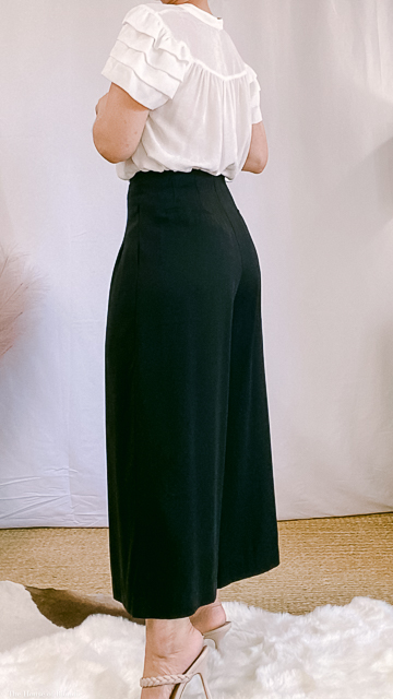 Black Wide Leg Cropped Pant