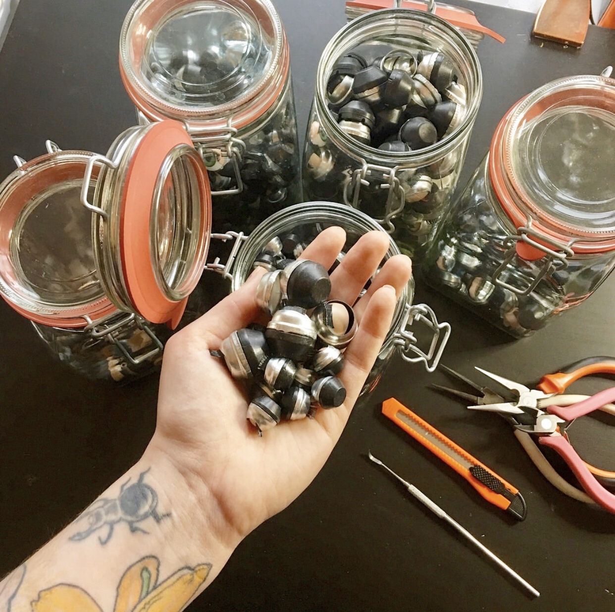 alternative jewellery making tools pliers glass sweet jars