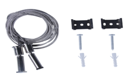 Cable de acero, terminales, tornillos y tacos