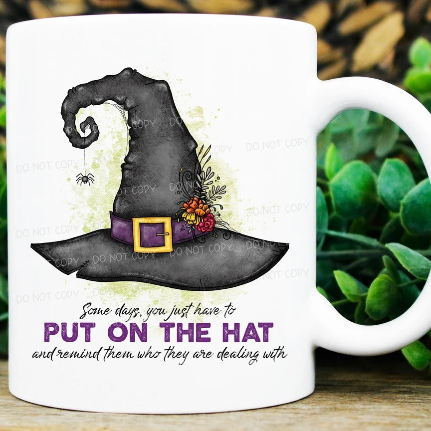 Personalised Halloween Witch Mug Put on the hat