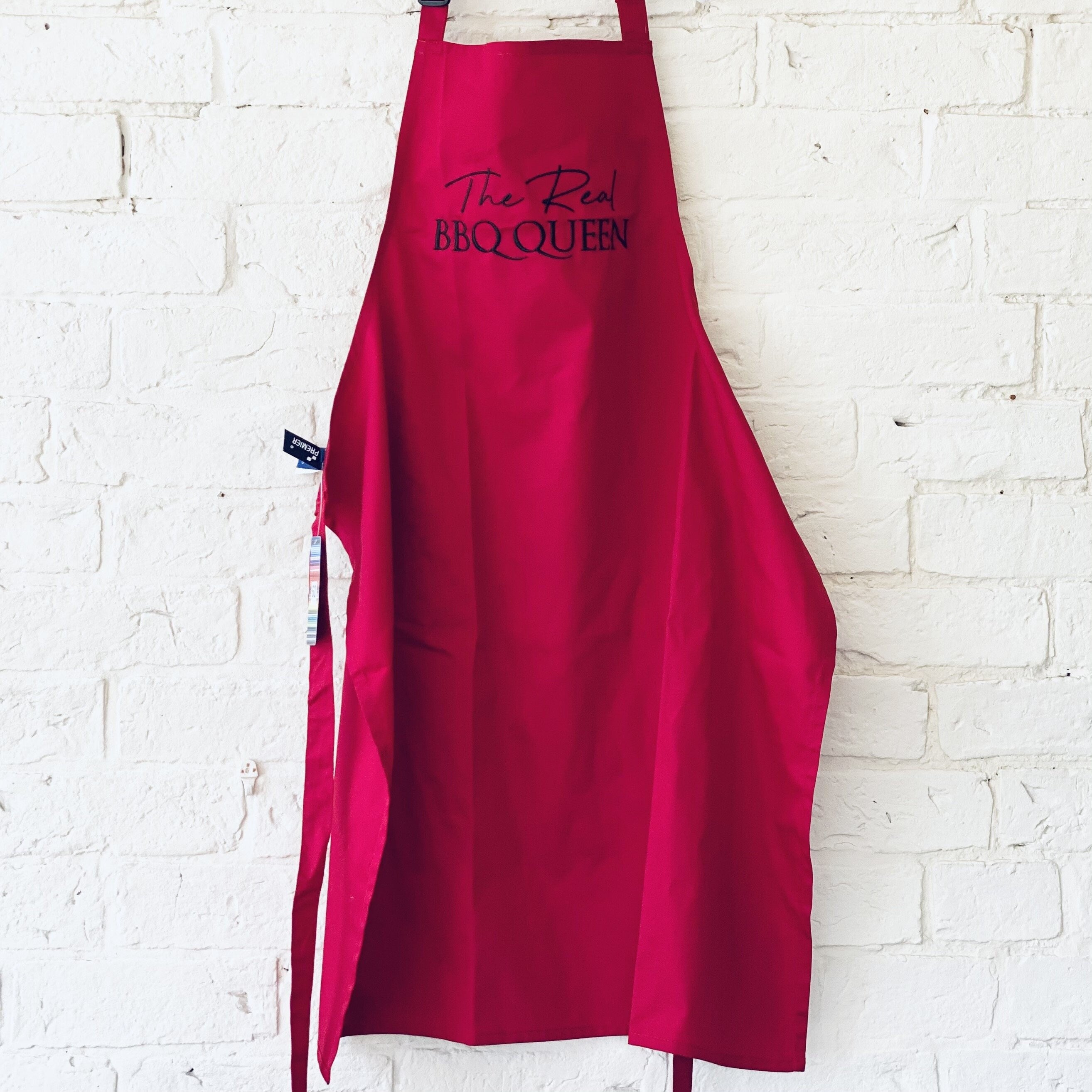 Personalised Embroidered Apron BBQ Queen/BBQ King