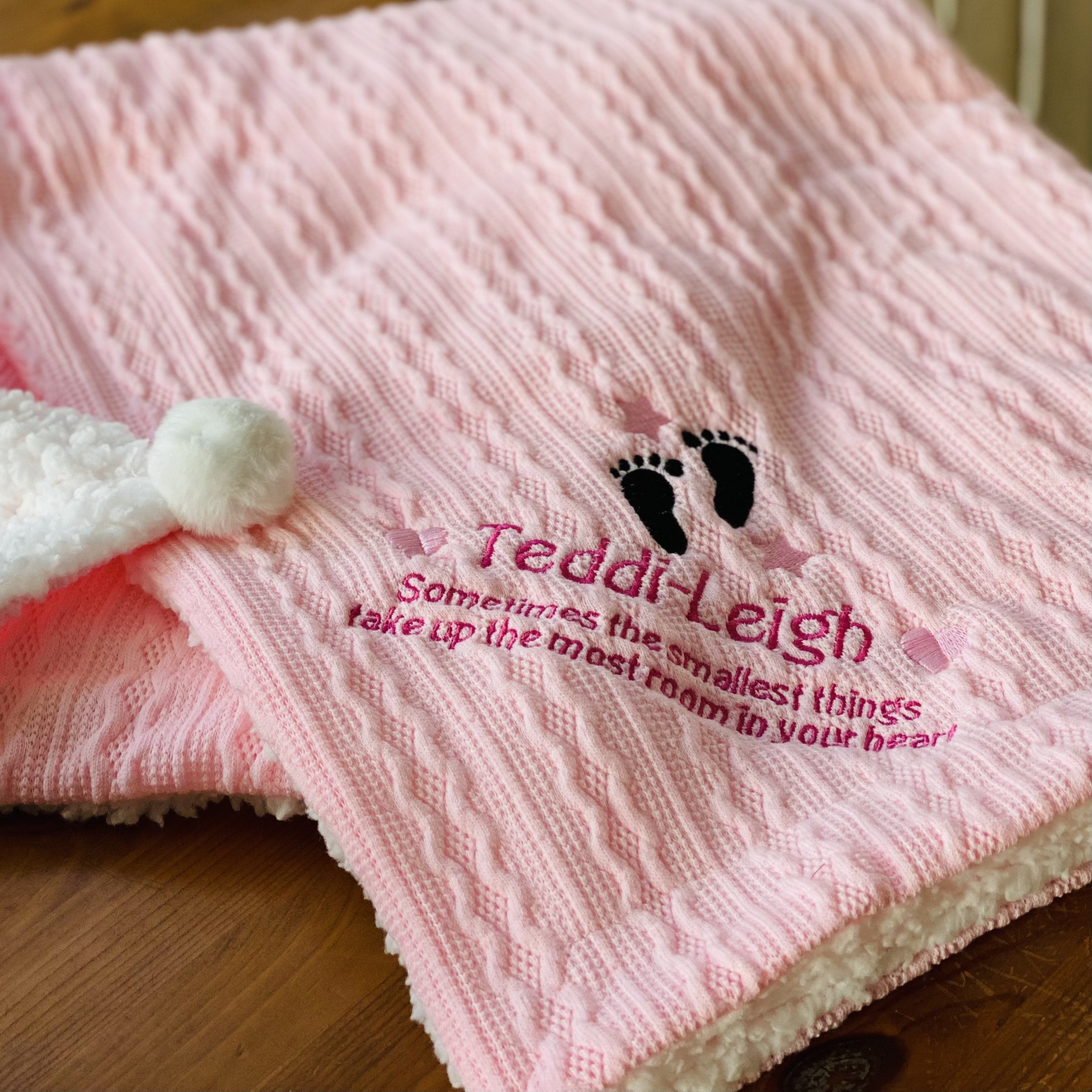 Personalised Baby Blanket-Cable Knit Wrap Blanket