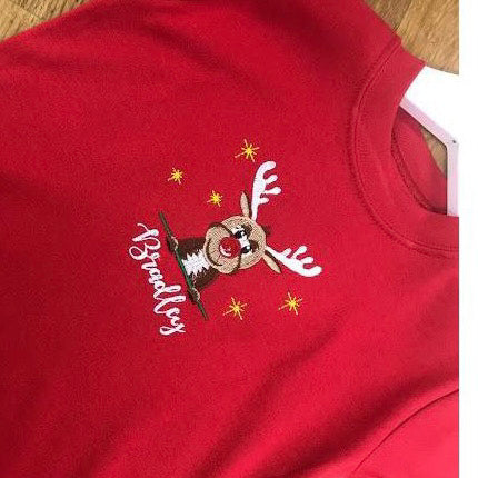 Personalised Children’s T shirt - Christmas Rudolf Design
