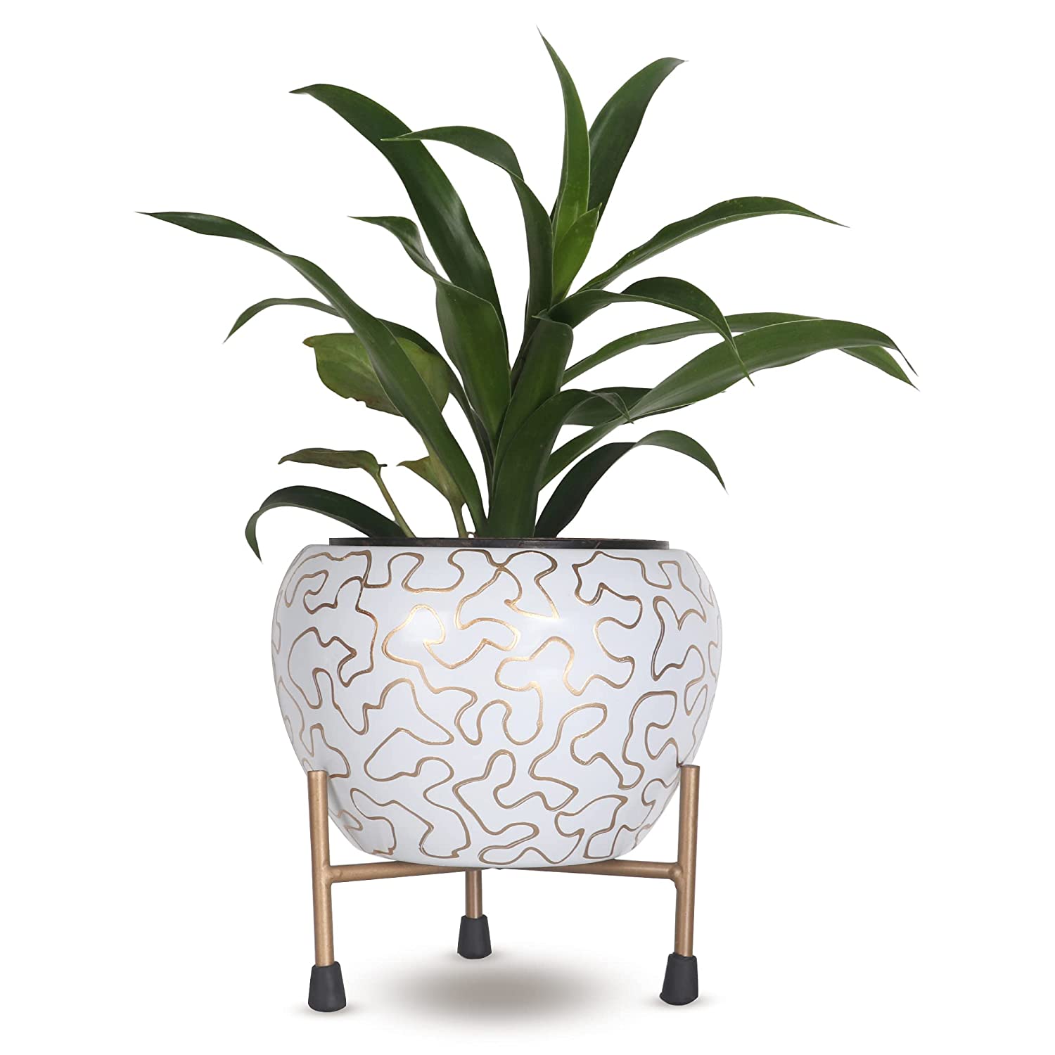 White Metal Plant Pot With Stand