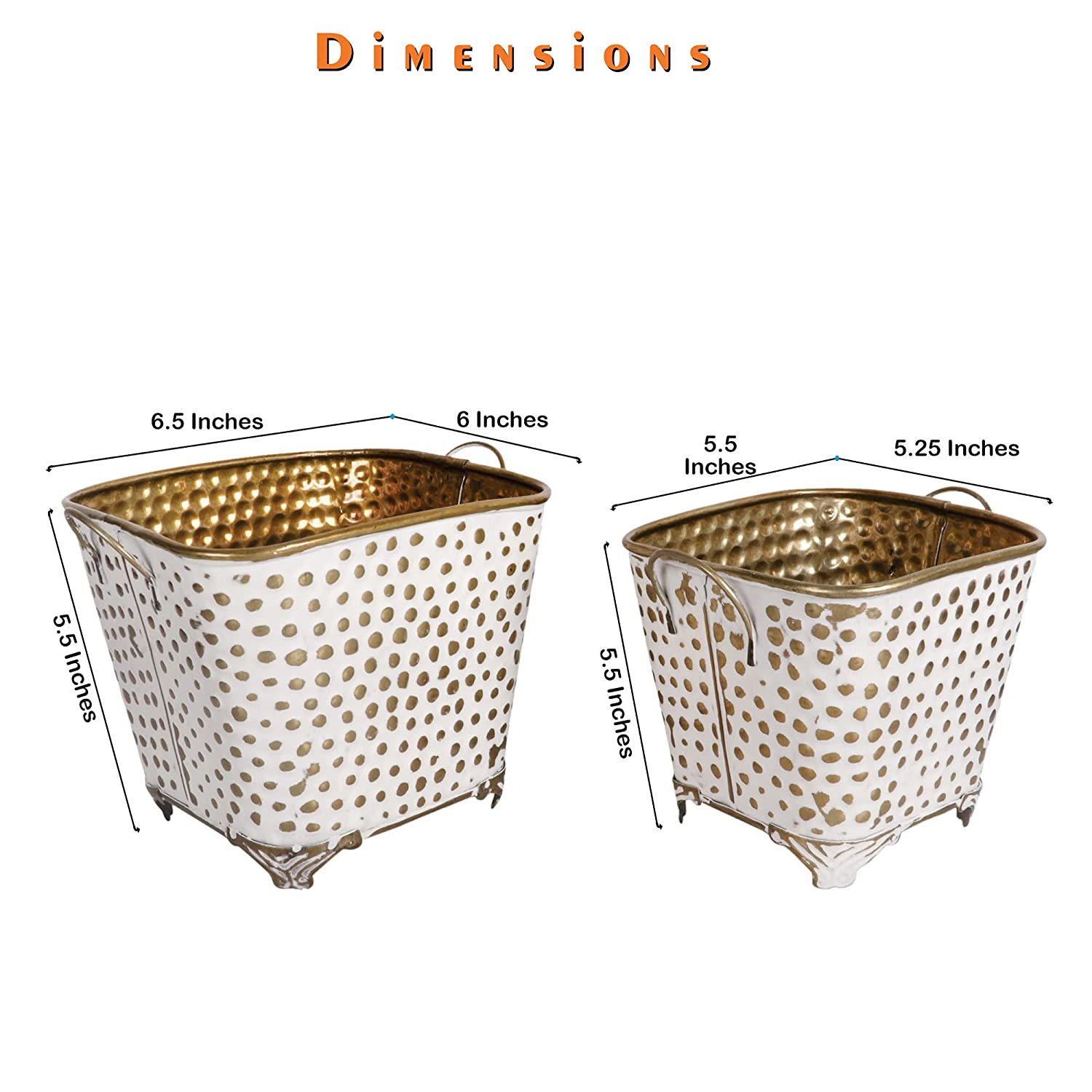 White Gold Plant Pot with stand | Planters for Indoor / Outdoor Decor