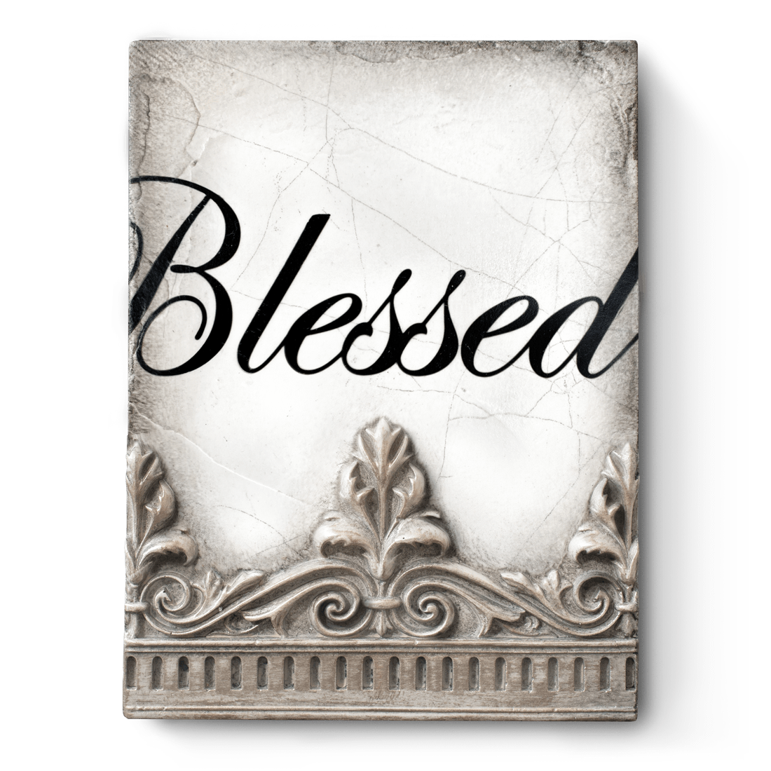 sid dickens blessed tile on plaster and wood