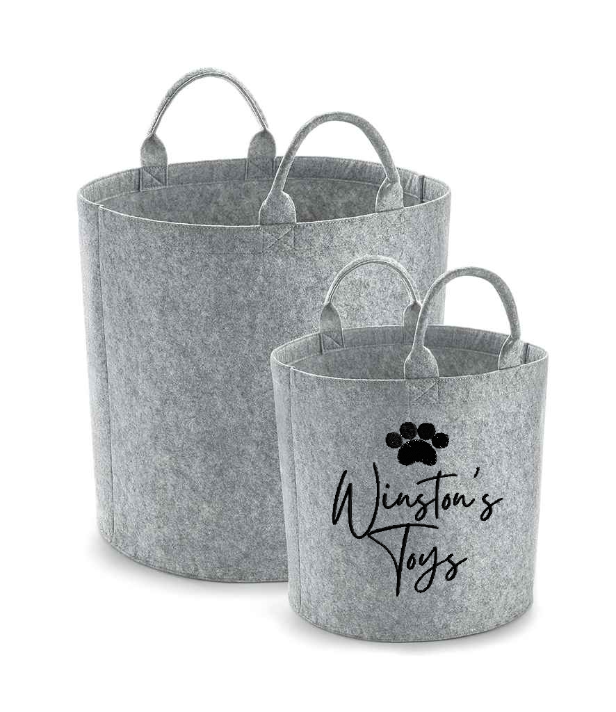 Personalised Embroidered Dog Toys Basket - Toy Bag