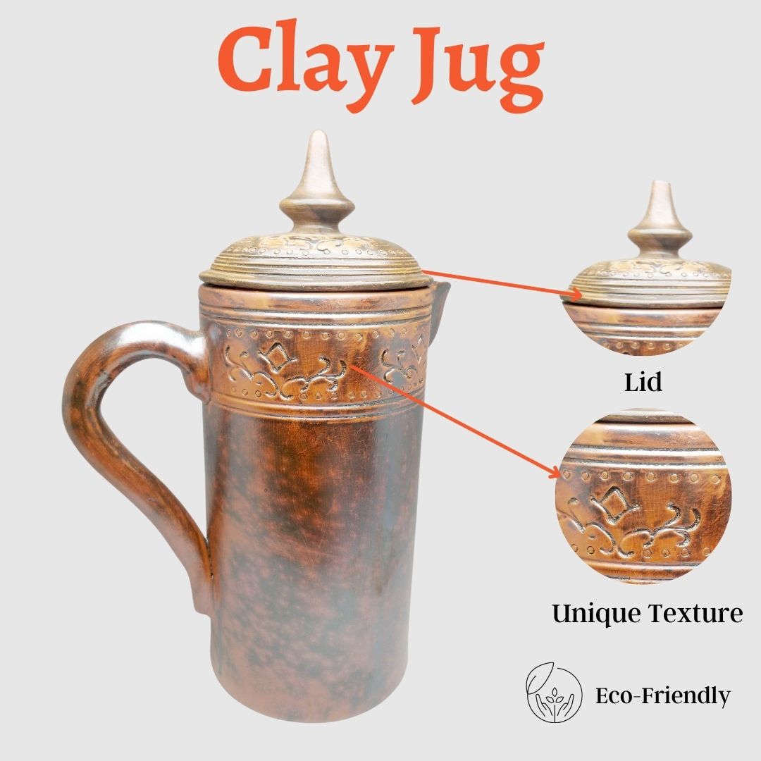 Eagles Clay Jug for Serving Drinks (Unique Texture)