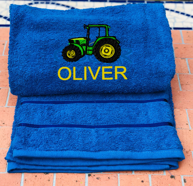Personalised Embroidered Towel - Tractor Children’s Bath Towel