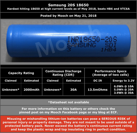 Samsung 20S 18650 2000mAh 30A Battery juice-cartel.myshopify.com Battery Samsung