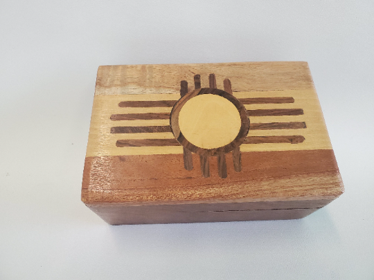 Zuni Sun Sign Wooden Box