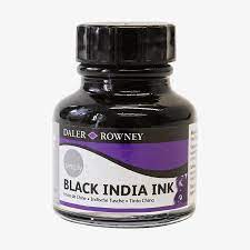 Daler Rowney Black India Ink 29.5ml - The Blingspot Studio