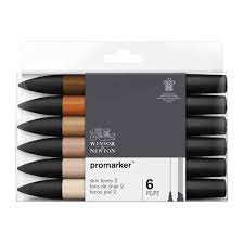 Buy Winsor Newton ProMarker Skin Tones 2 Set of 6 - Arts, Books Store - The  Stationers