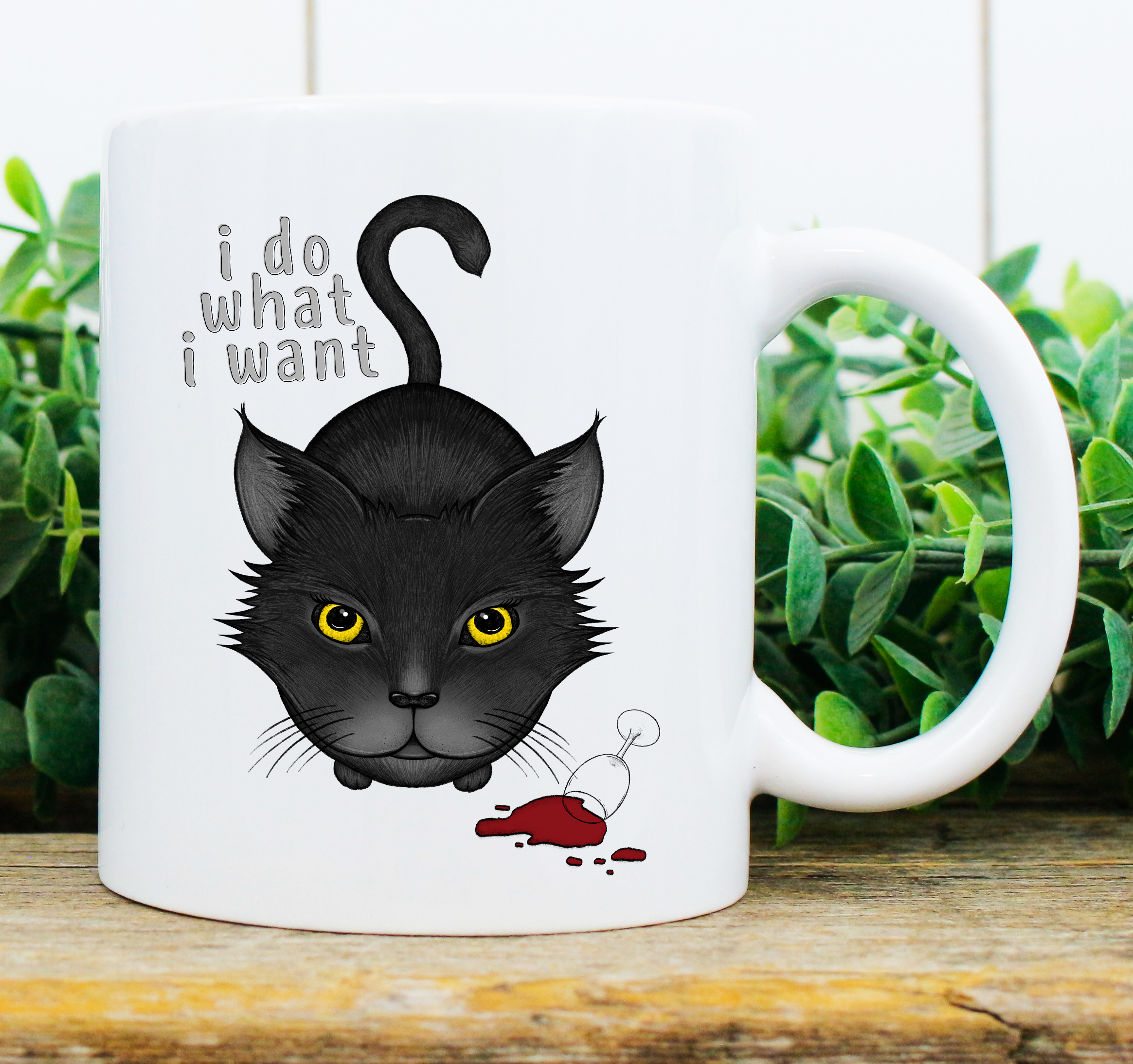 Personalised Mug - Wine-I Do What I Want! Cat Lover