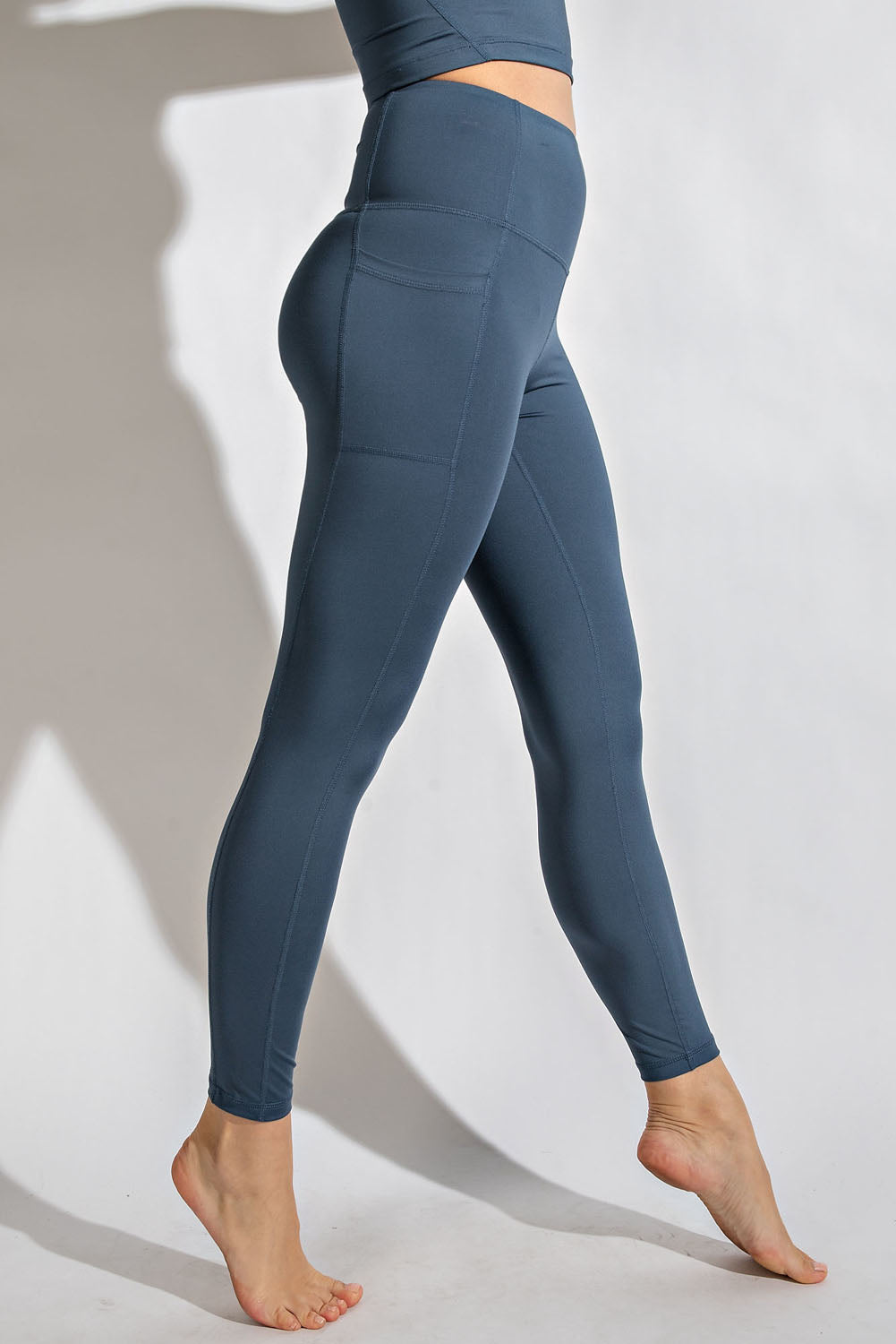 Rae Mode Full Length Compression Leggings With Pockets- Iron Blue Activewear Perfect Pair Warrensburg Illinois