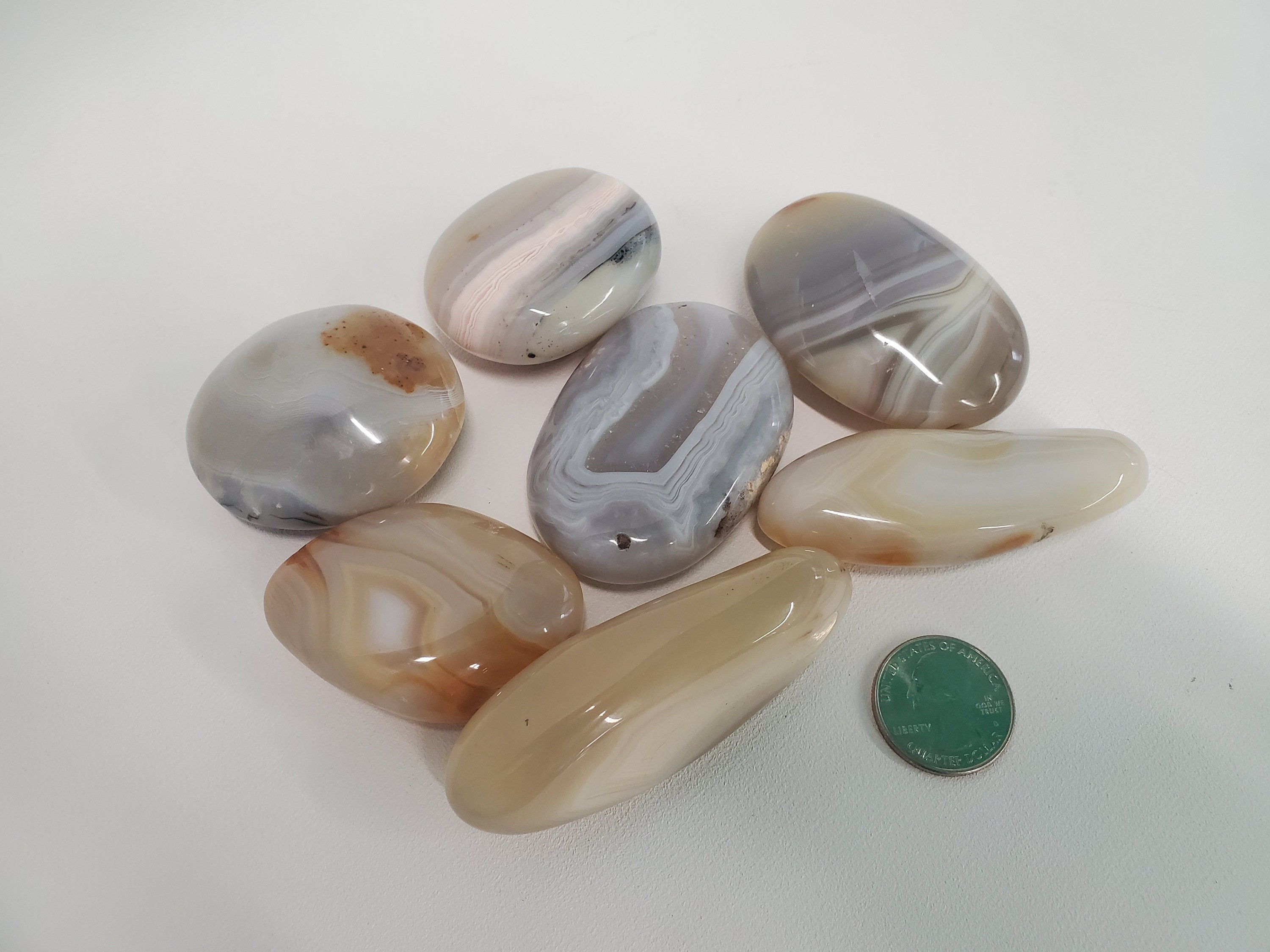 Banded Agate Large Palm Stone