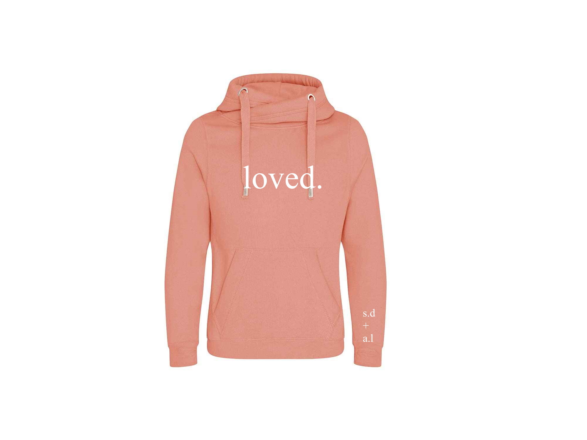 Personalised Hooded Sweatshirt Unisex - Loved Design - Pink