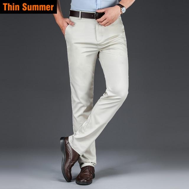 New Men's Casual Pants Classic Style Stretch Cotton