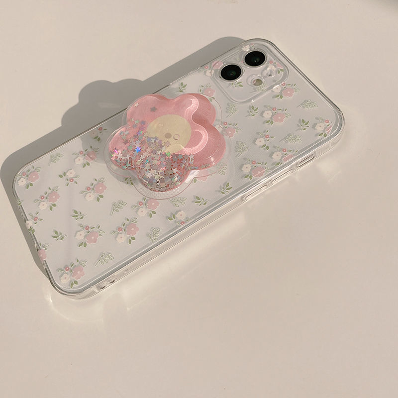 iPhone Case with Sequins Flower Stand