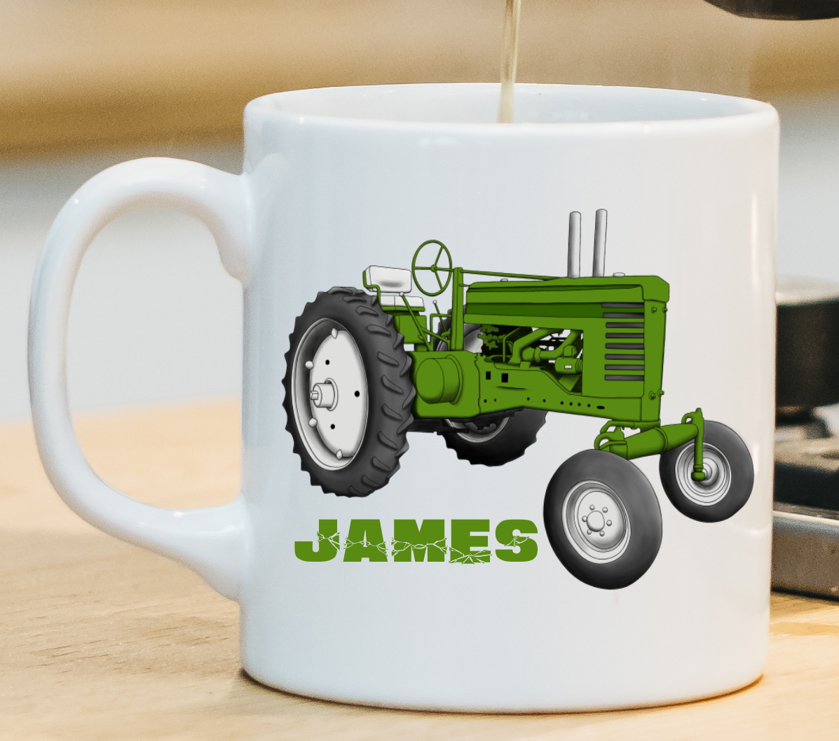 Personalised Children's Mug Smash Proof Tractor Design